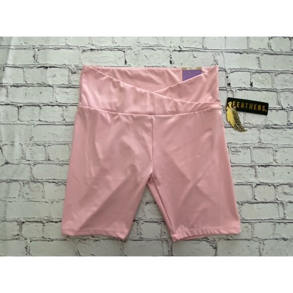 Feathers Pink XL Fitness Bike Shorts Soft Stretch Leggings Workout‎ Yoga NWT - Picture 11 of 16